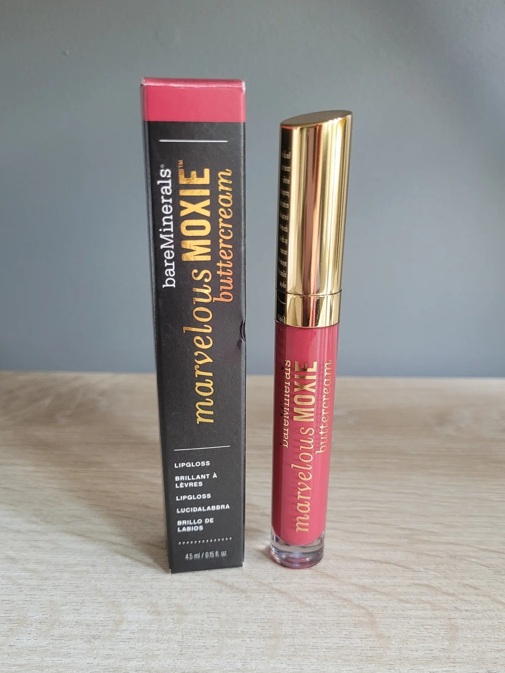 BareMinerals Marvelous Moxie Buttercream Lipgloss - Punchy Melon, Full Size